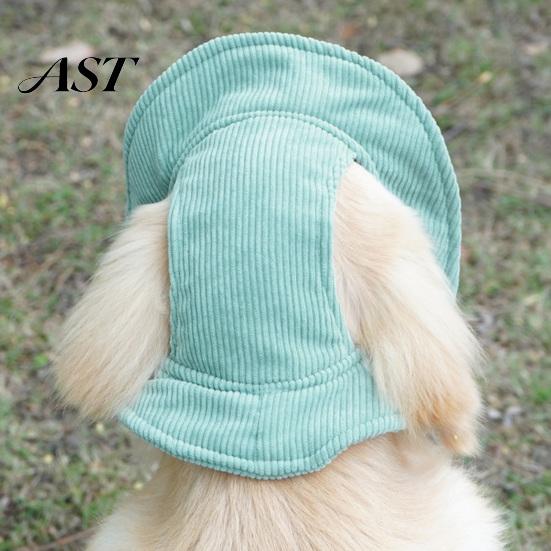 Festival Dressing for Pets Corduroy Dog Baseball Cap, Cat Summer Beach Visor Hat with Ear Easy to Wear Cap Holes, Adjustable Puppy Sunbonnet