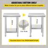SucceBuy Stainless Steel Kitchen Work Bench Commercial Catering Table Worktable with Undershelf for Restaurant Garage