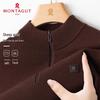 MONTAGUT Men's Lambswool Blend Round Neck Knit Pullover