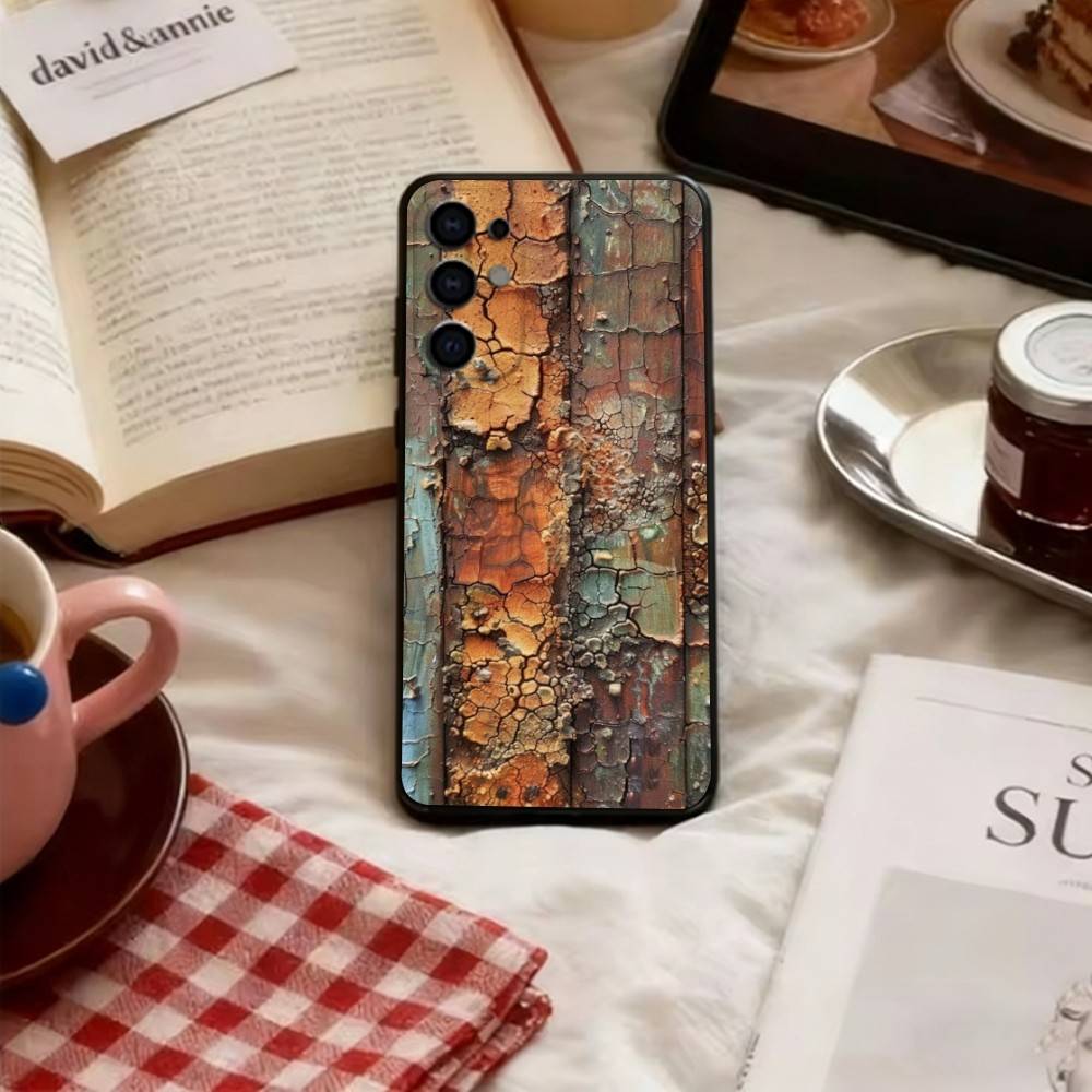 Vintage Rust Phone Case For Samsung S25,S24,S21,S22,S23,S30,Ultra,S20,Plus,Fe,Lite,Note,10,Black Cover