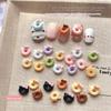30Pcs Mix Cartoon Doughnut Shape Nail Art Decoration Nail Charm Manicure Decals Nail Salon Nail Accessories