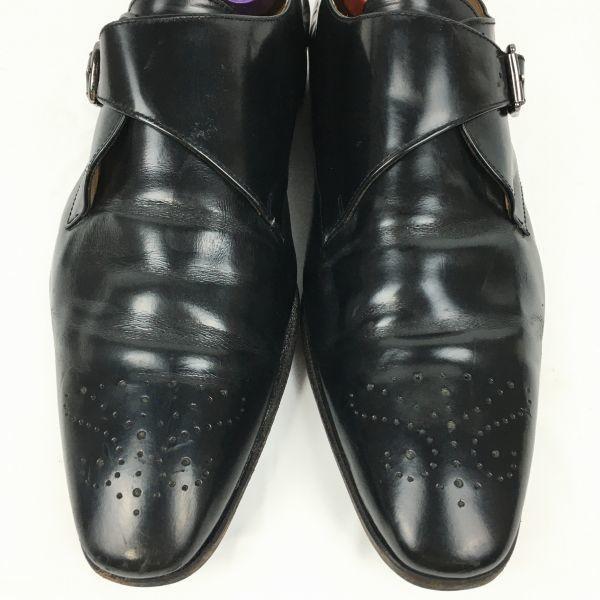 Paul Smith Herren Businessschuhe mit Monkstrap Schwarz Größe 44 28.5-29.5 Hergestellt in Portugal(GEBRAUCHT)