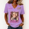 Women's Casual Letter Print V-Neck Short Sleeve Pullover Top
