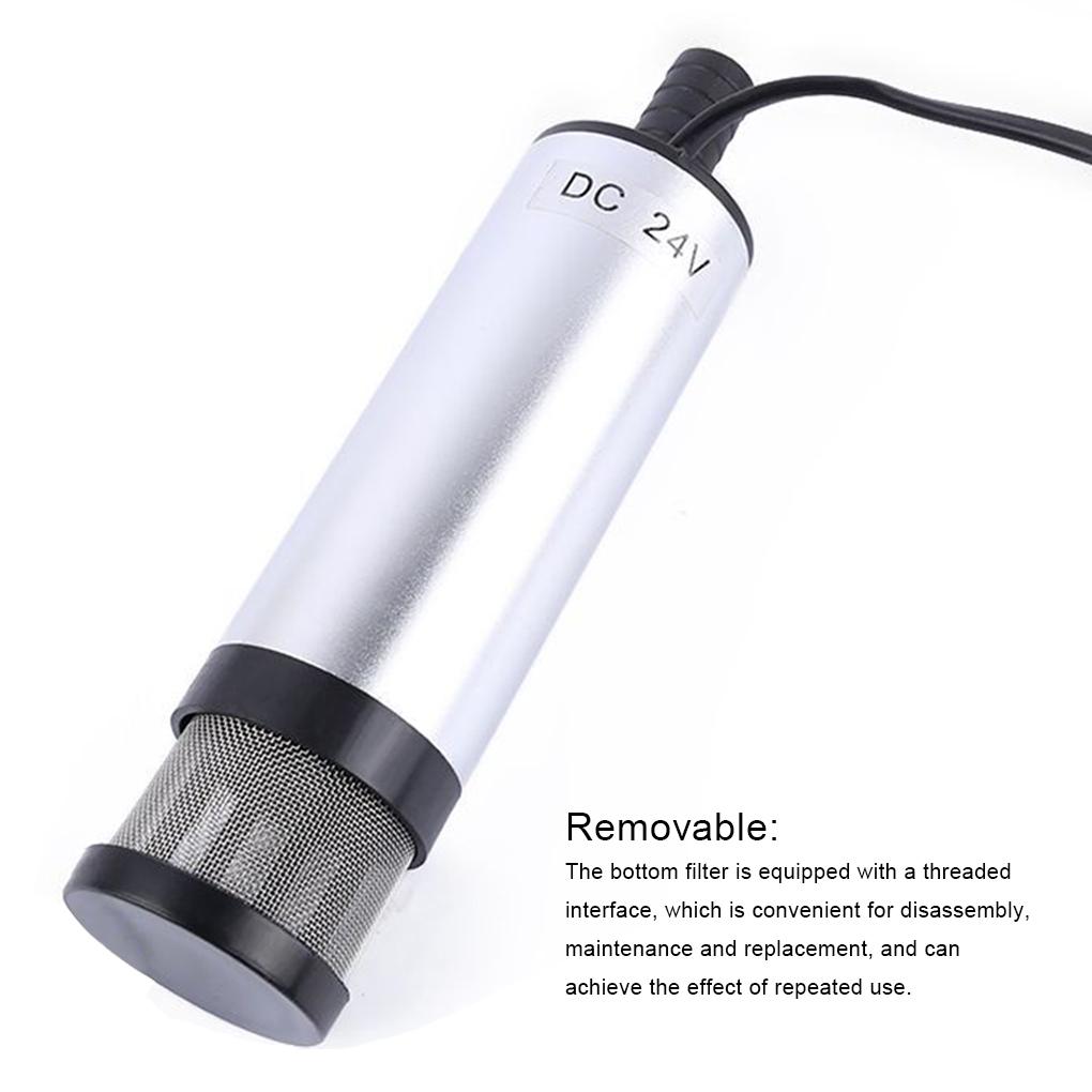 Electric Submersible Pump Stainless Steel Fuel Transfer-pump Portable Oil Suction Pumps with External Filter for Oil