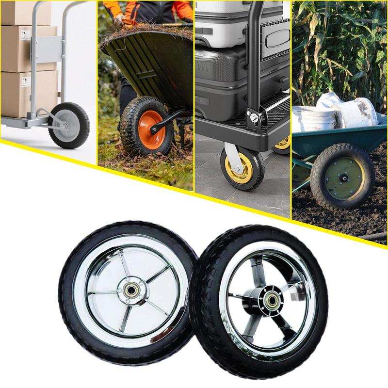 Pneumatic Wheel Trolley Cart Wheel Black 20cm Universal Fit for Shopping Basket on Wheels Wagon and Storage Cart