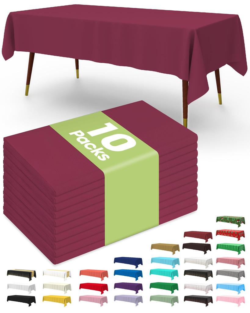 Pureegg Plastic Table Cloth Disposable 8 Pack, 54 x 108 Inch Table Cloths, Graduation Decorations Class of 2025, Graduation Party Tablecloths,