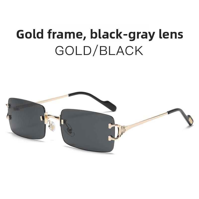 Unisex Metal Geometric Frameless Sunglasses With Uv400 Protection For Summer Beach And Travel Style 1