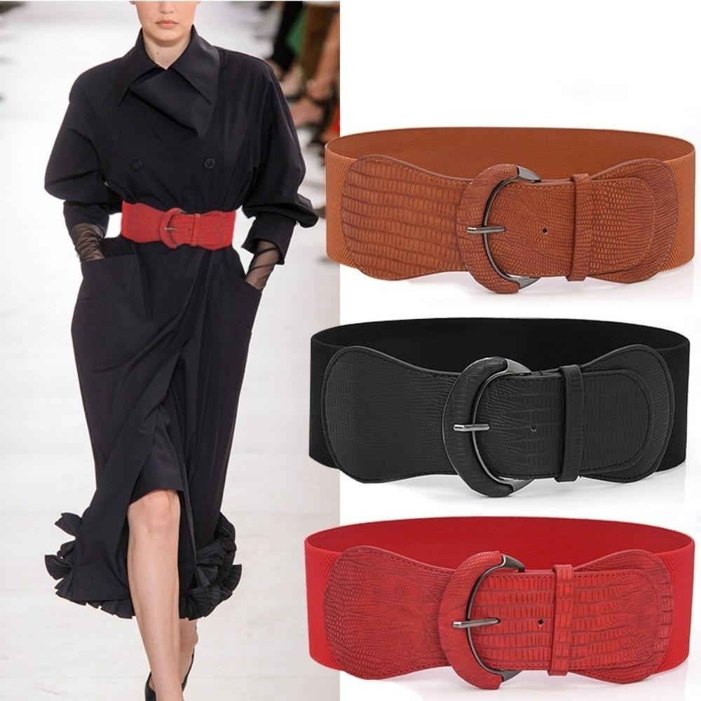 Trendy Design PU Wide Belts Bright Color Pin Buckle Belt Fashion Belt  Women's Wear