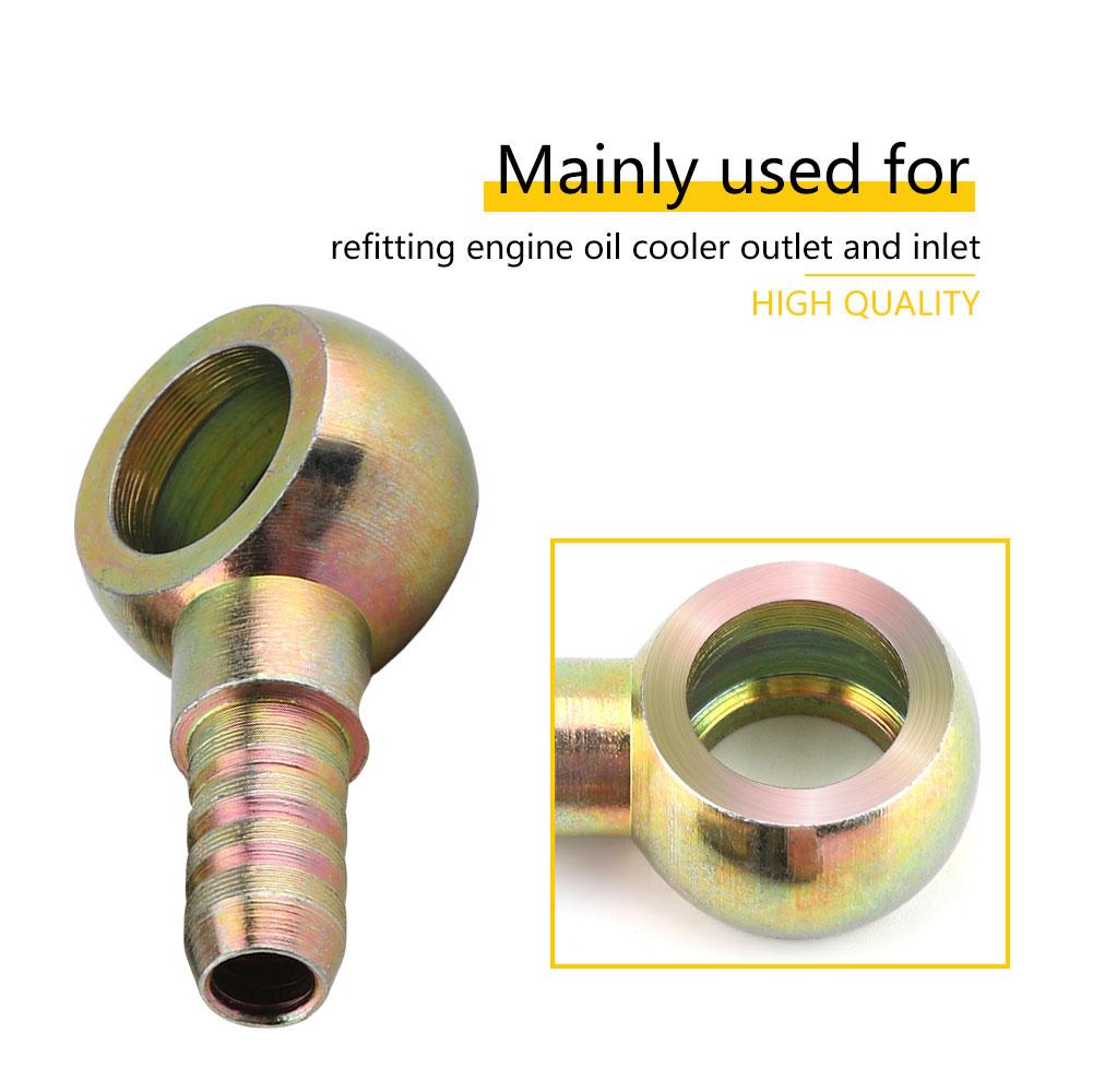 Pair of M12 * 1.25mm Motorcycle Refit Oil Cooler Fittings Plug M8 Ball Head Adapter