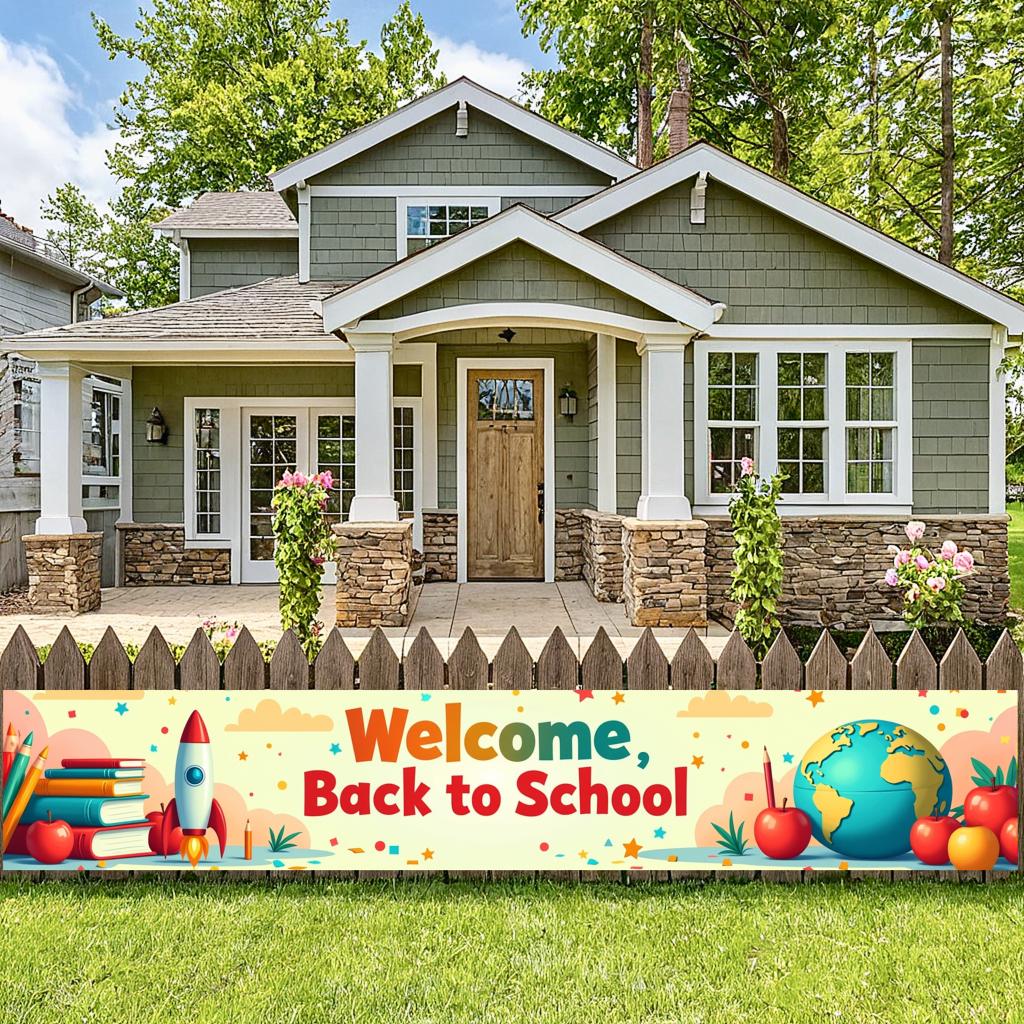 Welcome Back To School Banner School Opening Party Decorations Backdrop Classroom Event Decor Photography Background Props