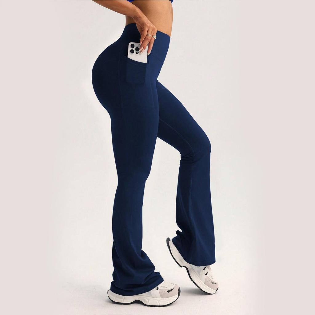 Women's High-Waist Slim Flare Yoga Pants: Peach Hip-Lifting Fitness & Outdoor Sportswear