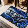 1pc Wolf Forest Scene Rug Home Carpet Non Slip Office Decor Gift Living Room Bedroom