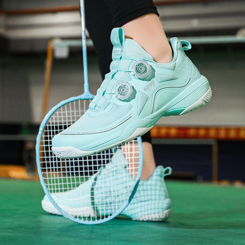 High Quality Badminton Shoes Men Women Fashion Blue Knob Men's Tennis Shoes Mesh Breathable Professional Women's Training Shoes