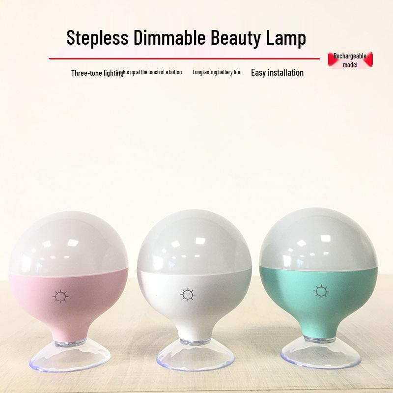 Portable LED Makeup Mirror with Charging Touch Sensor and Suction Cup Fill Light White
