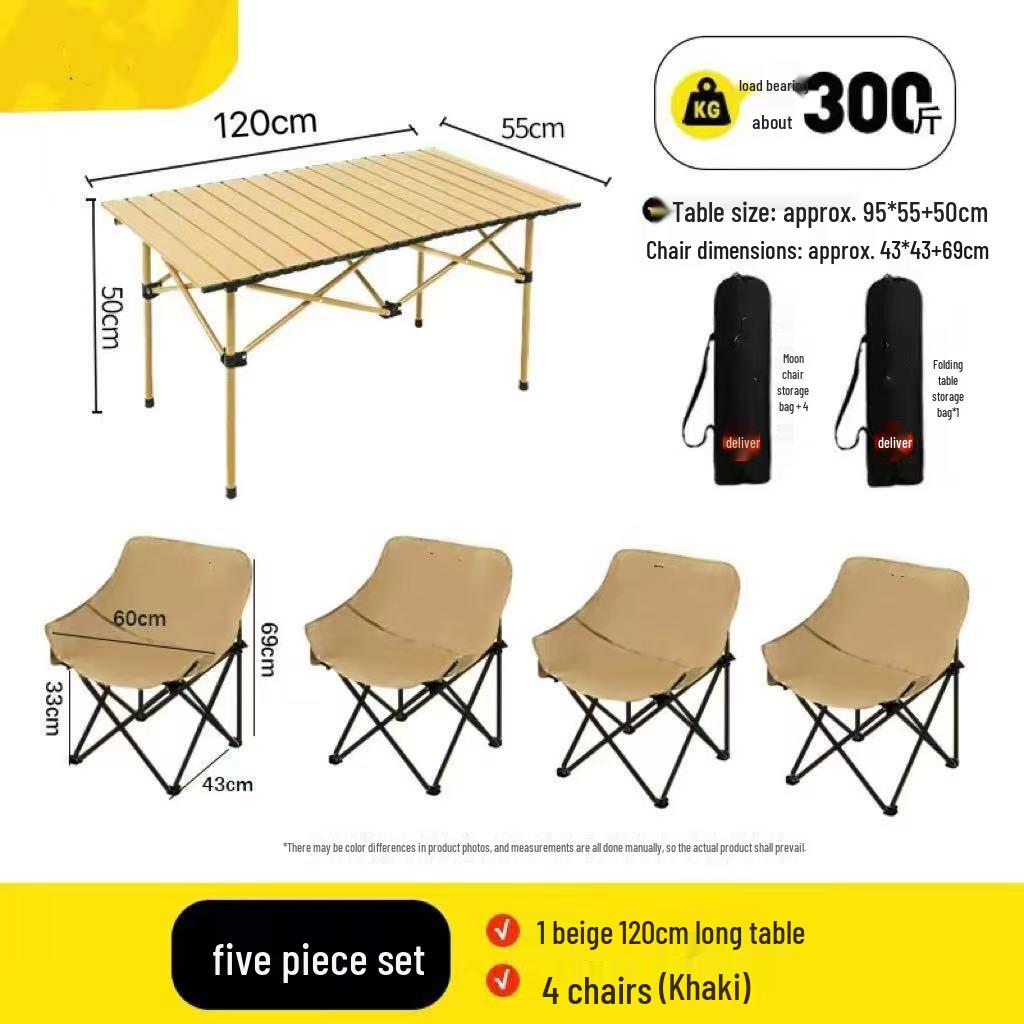 Portable Folding Picnic & Camping Table Chair Set for Outdoor & Night Market