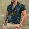 Summer Fashion Hawaiian Floral Beach Casual Shirt 3D Plant Pattern T-shirt Retro Short Sleeve Vacation Outdoor Men's and Women's Shirt