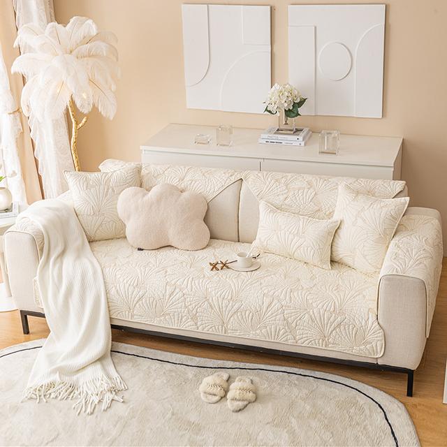 

Jacquard Sofa Cover Soft Washable Non Slip Quilted Floral Wave Pattern Armchair Protector Multiple Sizes For Home Living Room Decor 70x70cm