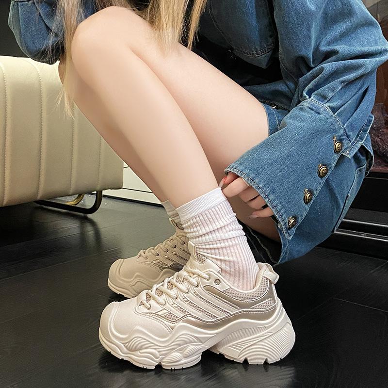 2025 Autumn New Korean Version Breathable Dad Shoes Women Ins Student Casual Shoes Platform Running Shoes Women CGA680