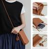 Women Crossbody Mobile Phone Bag Soft Pu Leather Cute Literary Mini Small Round Ball Pendant