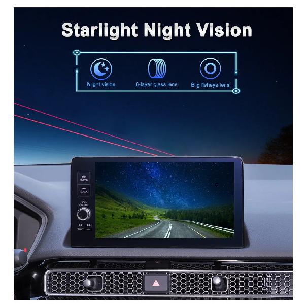 Smartour AHD 1080P Telecamera per Auto Obiettivo Fisheye Visione Notturna Starlight Colore Bianco HD Telecamera Posteriore per Auto per Schermo Radio Android