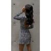 Women Sequin Backless Bodycon Mini Dress For Evening Cocktail Party