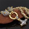 European & American Stainless Steel Thor's Hammer Pendant Men's Necklace - Trendy Viking Jewelry