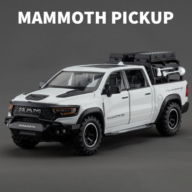 1:32 Dodge RAM 1000 TRX Mammoth Picku Modello di auto in lega Suono e luce Tirare indietro Giocattolo per bambini Oggetti da collezione Regalo di compleanno