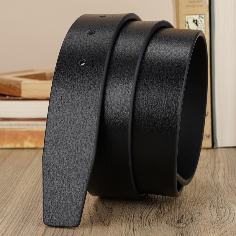 Men's Pin Buckle Leather Headless Belt Strap - Cowhide Waist Trouser Belt