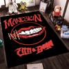 Red Lips with Bold Text Design Non-slip Rug Suitable for Living Room and Bedroom Sofas