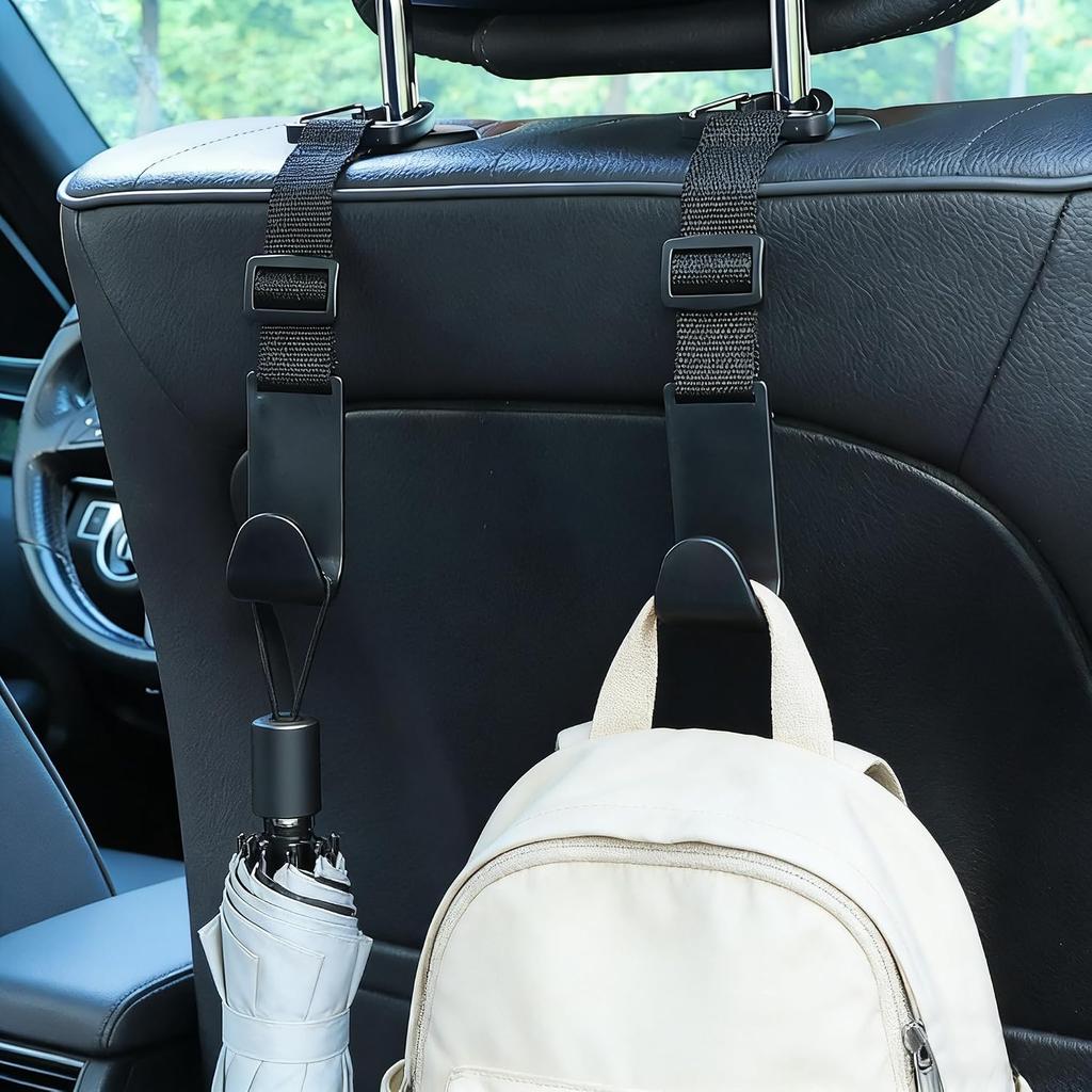 4-Pack Universal Car Headrest Hooks Anti-drop Seat Back Organizer for Bags