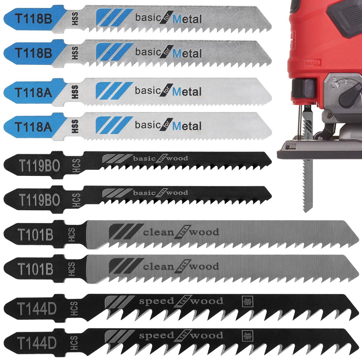 

10Pcs 112mm Jigsaw Blade T Shank Extra Long Scroll Saw Blades Carbon Steel Coarse Tooth Cutter for Wood Cutting Tight Spaces Multipurpose Cutting