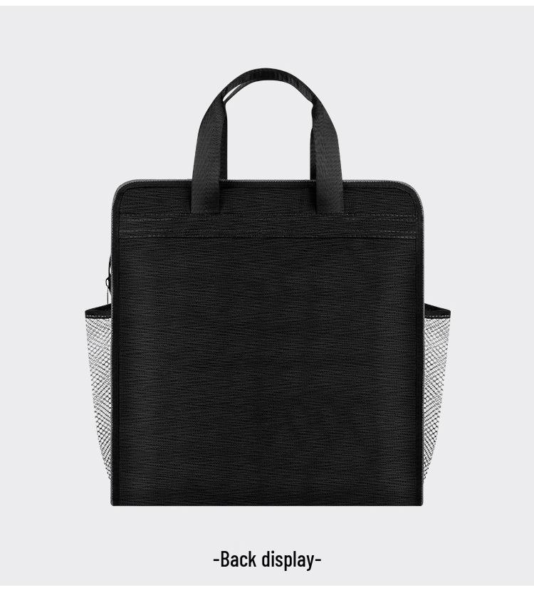 Waterproof Oxford Cloth A4 Document Tote Bag with Double Layers for Conference and Study