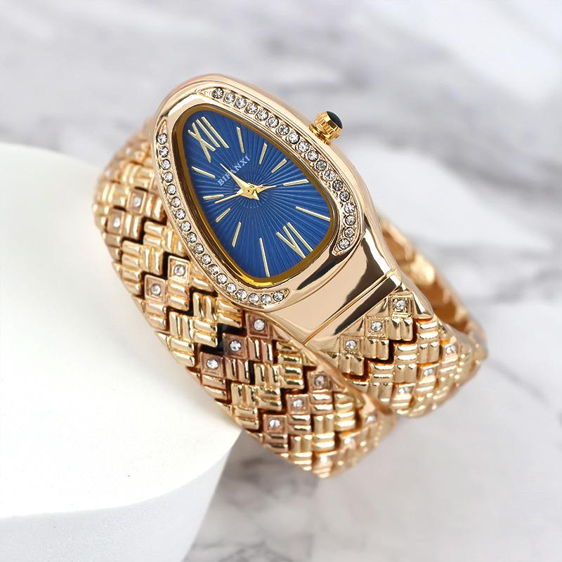 Serpentine with Grain Bracelet Watch Wound Three-pin Quartz Watch Small Dial with Diamonds Light Luxury Niche Temperament Women's Watch