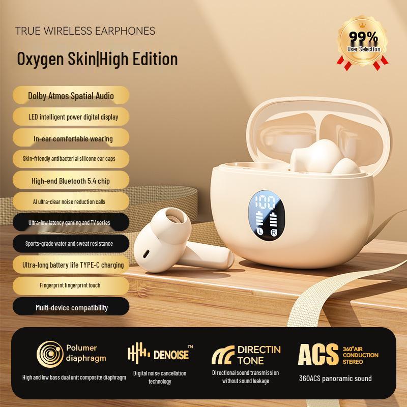 Premium Wireless Bluetooth In-ear Earbuds with Long Battery Life and Digital Display