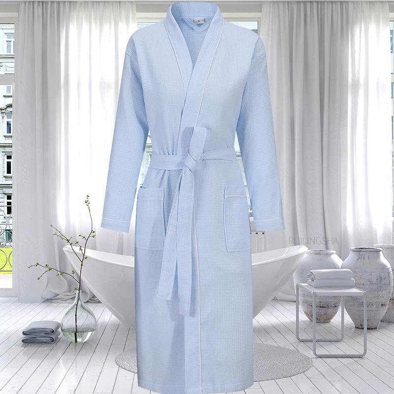 Luxury 5-Star Pure Cotton Bathrobe: Absorbent, Quick-Dry, Long Style for Men, Women, Couples, Suitable for All Seasons.