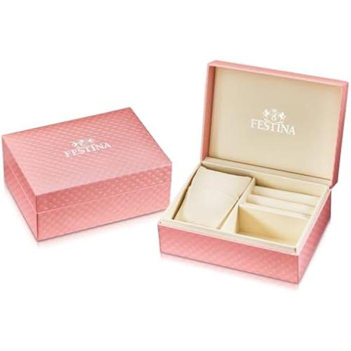 Montre Femme FESTINA F20682/4 - Boîtier Acier Inoxydable Gris - Bracelet Cuir Marron - Etanche 3 ATM