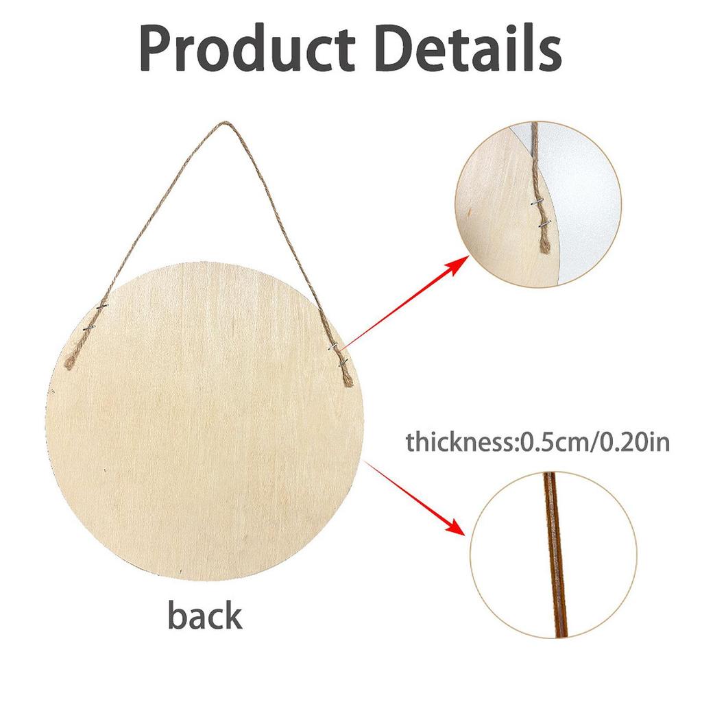 2Pcs Floral Welcome Signs Wood Plaque Outside Round Home Decor 20cm Fireplace Wooden Hanging Signs for Porch Garden Classroom