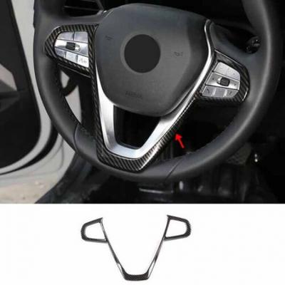 Cover Trim Steering Wheel Border Strip For BMW 5 Series G30 Carbon Fiber 2018-22
