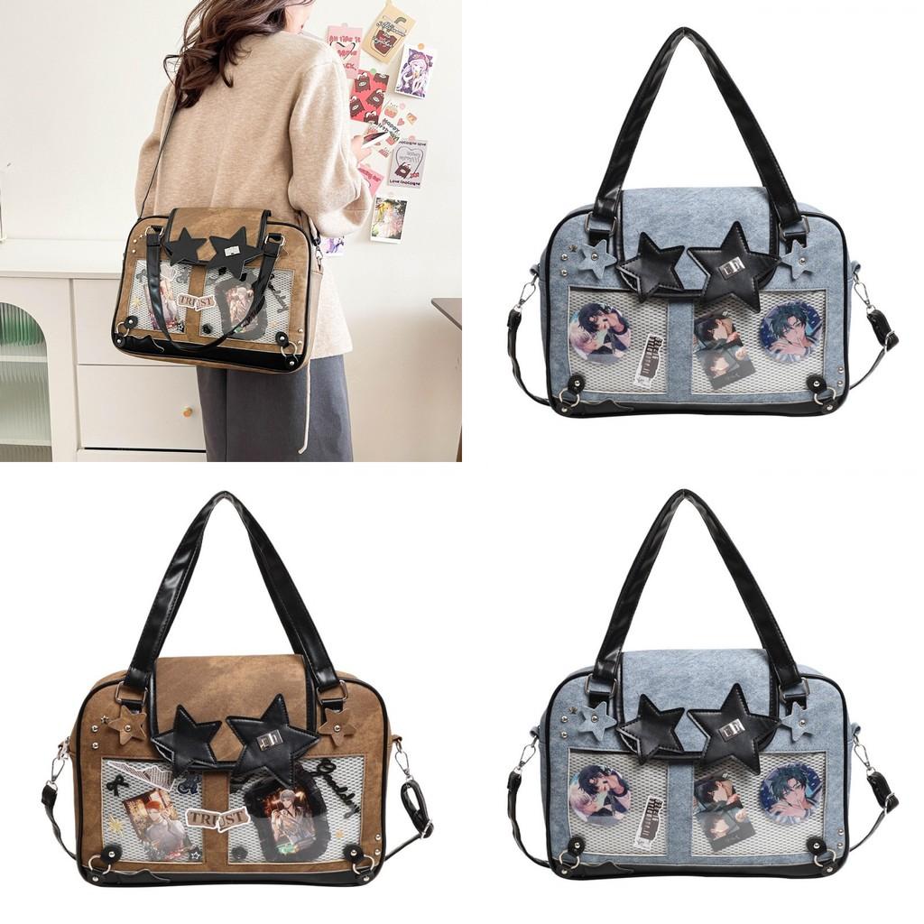 Sternförmige PU-Umhängetasche mit Reißverschluss für den täglichen Gebrauch weiblicher Studentinnen