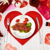 Harloon 100 Pcs Valentine's Day Paper Placemat Bulk 13.4”x 11.8” Disposable Cute Heart Shaped Dining Table Mats for Valentine's Day Kitchen