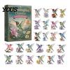 Cute Acrylic Ornaments 2026 Hummingbird Advent Calendar, 24-Day Ornament Set with Bird Figure Kids Christmas Gifts Countdown, Tree Hanging