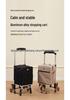 Compact Aluminum Stair-Climbing Shopping Cart with Cloth Bag and Pull Rod
