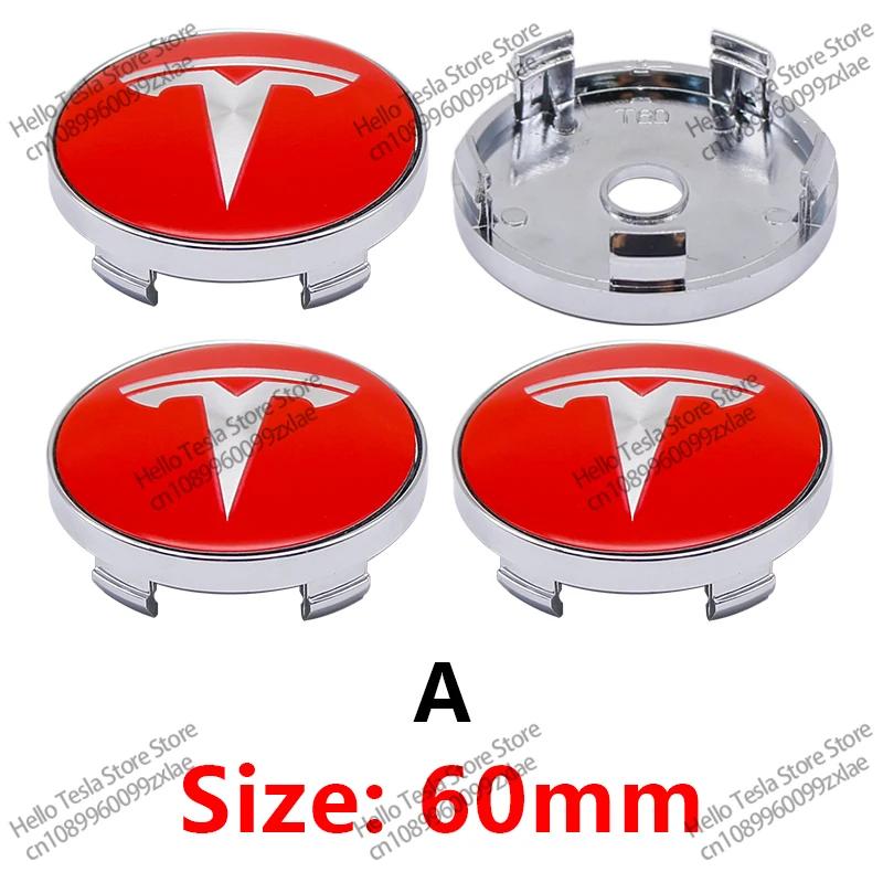 Car Sticker Tesla 4Pcs 56/60mm Car Wheel Center Hub Cap Car Accessorie For Tesla Model 3 2021 S X Y Style Roadster Invader Coil