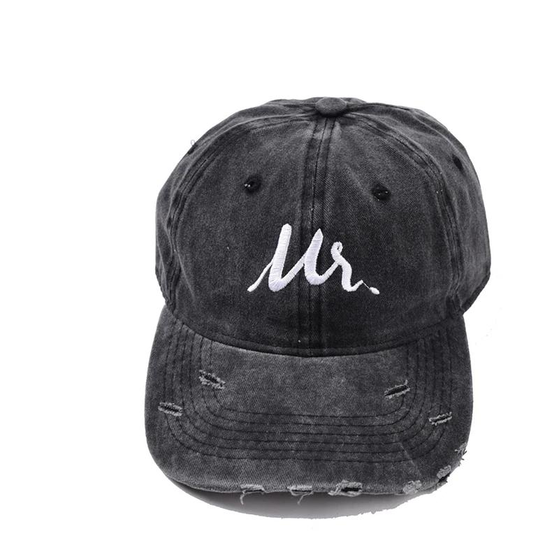 New Embroidered Dad Mom Letter Baseball Cap Ripped Hole Snapback Shading Outdoor Hats Adjustable Caps Vintage Dad Hat