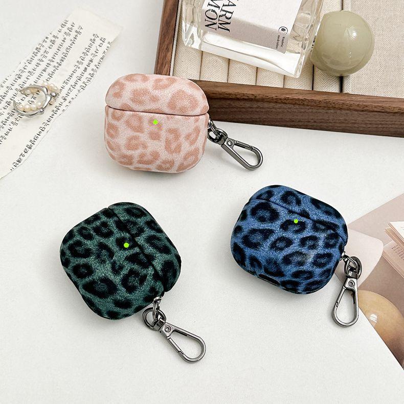Korean new personalized leopard print is suitable for Apple AirPods 1st generation protective cover Apple Pro1 imitation leather hard shell