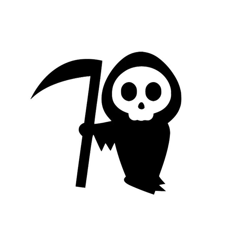 Grim Reaper Terror Skull Sticker for Car, Window, Bumper, or Laptop Decoration 12x11.3 cm