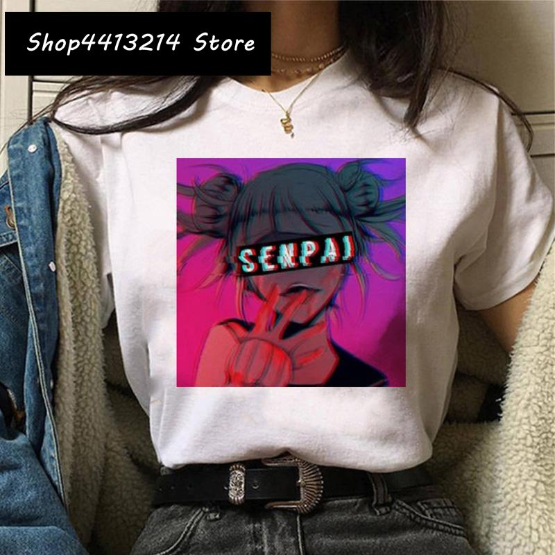 Cartoon Women My Hero Academia T Shirt Tee Funny Himiko Toga Clothing Boku No Hero Academia Harajuku 2021 Tshirt Female Ulzzang