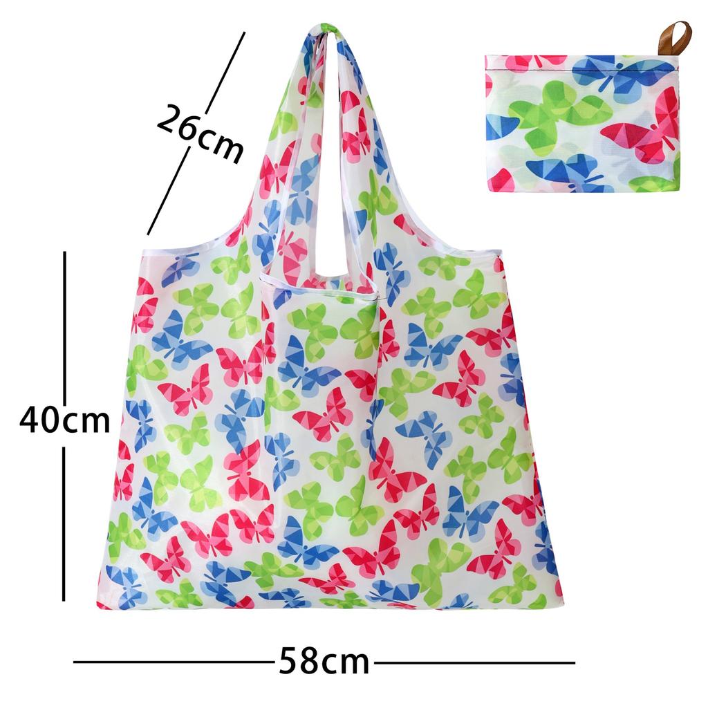 Borsa della spesa pieghevole Borsa della spesa da viaggio riutilizzabile Borsa ecologica con una spalla per viaggio Borsa tote con stampa di cactus dei cartoni animati