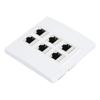 Cat 6 Ethernet Wall Plate 6 Port Female to Female Detachable Cat6 Keystone Jack Wall Plate for Work Home