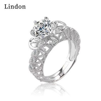 Lindon Klassischer Zirkonring aus Kupferlegierung, Damenschmuck, Hochzeitsversprechen, Partygeschenk